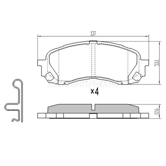 Колодки тормозные перед SUBARU IMPREZA GR 07- FORESTER SH 07- SJ 12- SAT