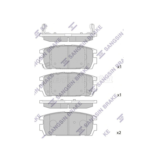 Колодки тормозные зад HYUNDAI TERRACAN 01-/CHEVROLET CAPTIVA 06-/OPEL ANTARA 06- SANGSIN BRAKE