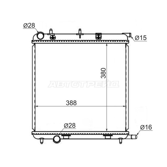 Радиатор PEUGEOT 1007/207/CITROEN DS3 1.4/1.6/CITROEN C2/C3 1.1/1.4/1.6 03- SAT