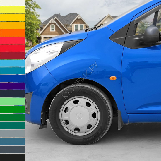 Крыло переднее левое в цвет кузова Chevrolet Spark 3 M300 (2010-2016) с отверстием под повторитель