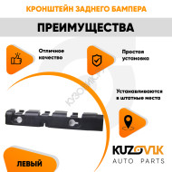 Кронштейн заднего бампера левый Renault Logan 1 (2005-2013) боковой KUZOVIK